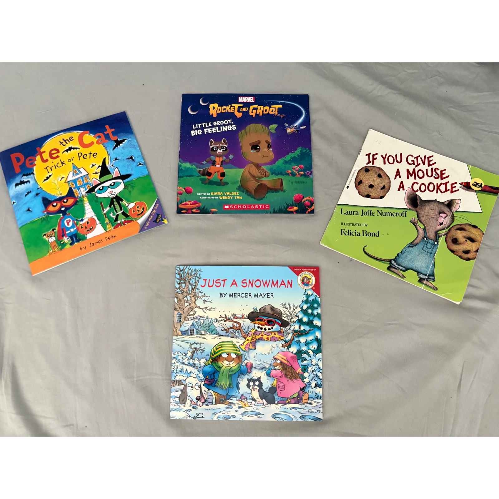 Childrens Book Lot Of 6 Pete The Cat Mouse A Cookie Construction Site Marvel